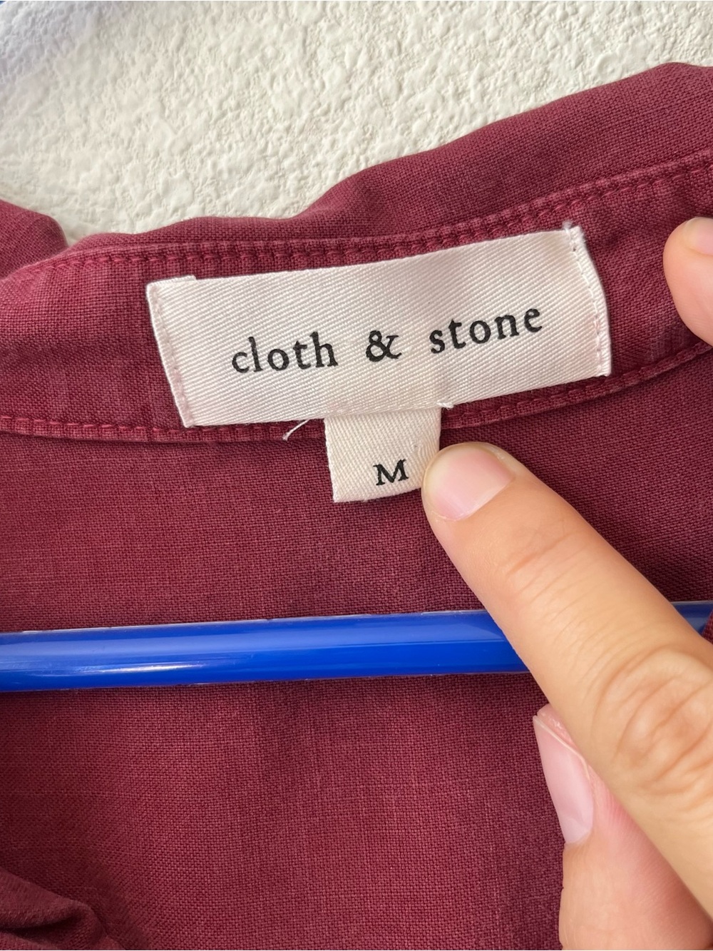 Cloth and Stone Button-Front Shirt Dress in Deep Red - Picture 4 of 10